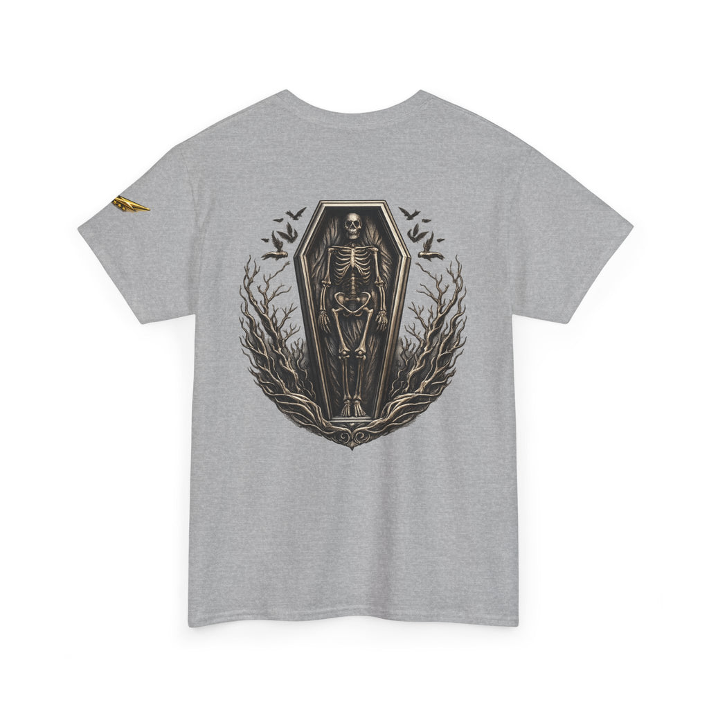 Skeleton Coffin Tee — Gothic Skull Backprint T-Shirt