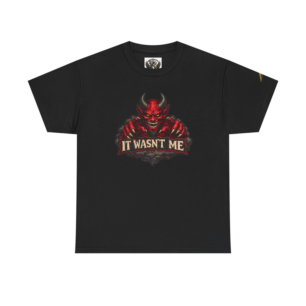 Devil Graphic Tee — "It Wasn’t Me" Funny Demon T-Shirt