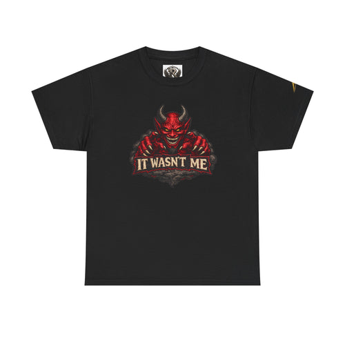 Devil Graphic Tee — "It Wasn’t Me" Funny Demon T-Shirt