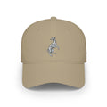 Silver Prancing Greyhound Embroidery — Low Profile Baseball Cap