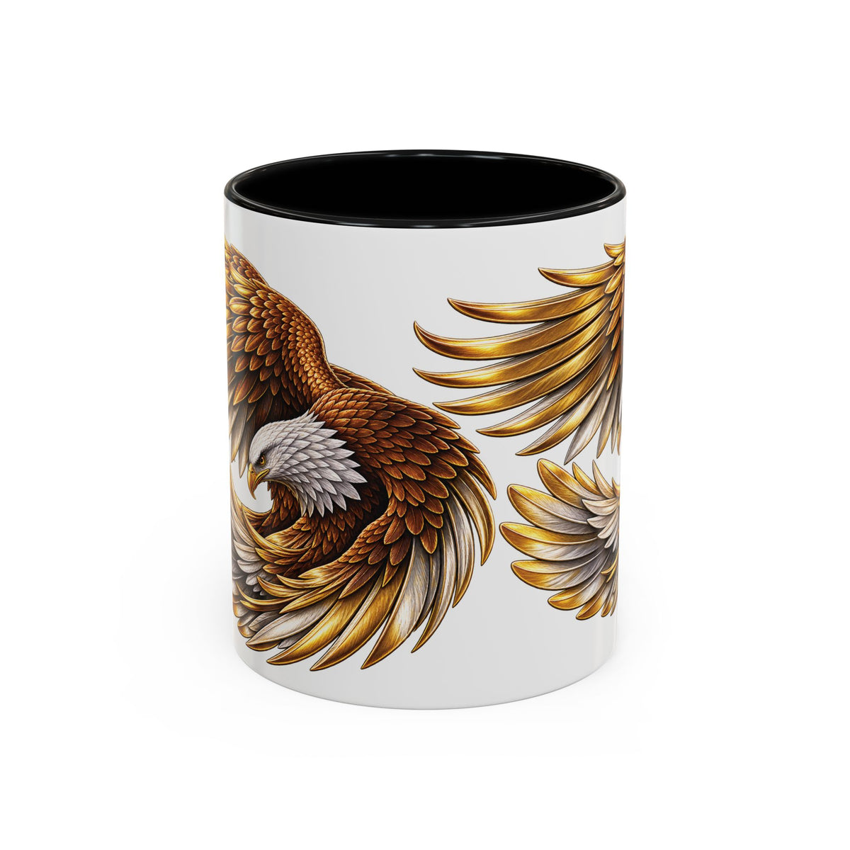 Golden Eagle Coffee Mug — Accent Ceramic Mug with Majestic Eagle Design