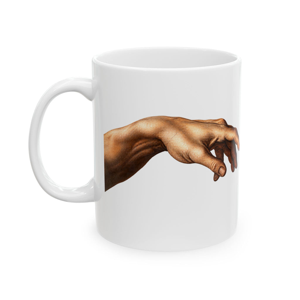 Creation of Adam Ceramic Mug – Renaissance Hands Coffee Cup (11oz & 15oz)