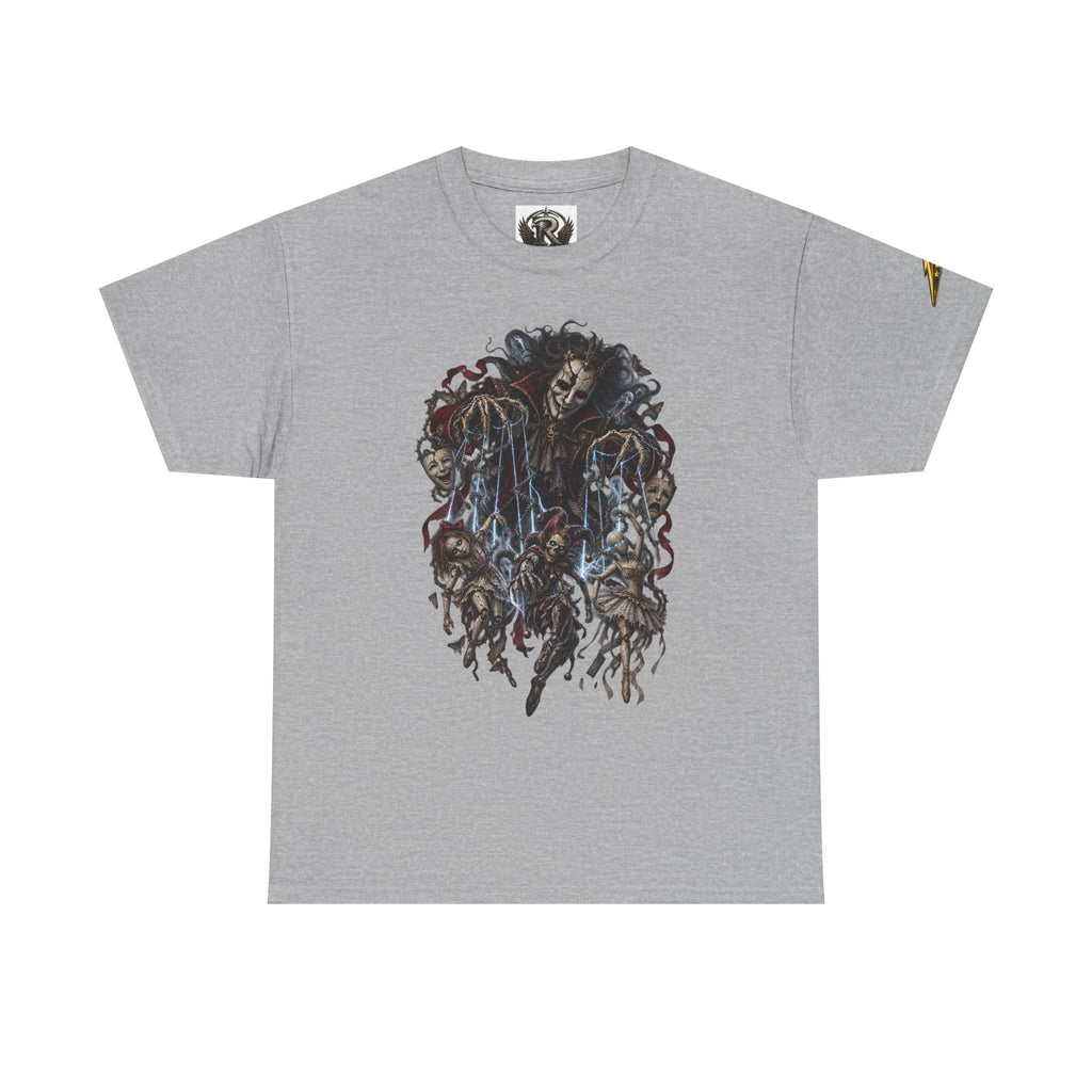 Grim Reaper Illustration Tee — Dark Gothic Skeleton Graphic T-Shirt