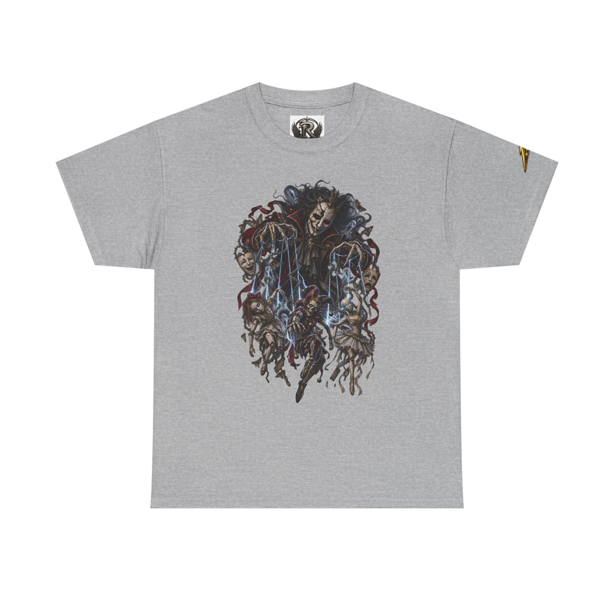 Grim Reaper Illustration Tee — Dark Gothic Skeleton Graphic T-Shirt