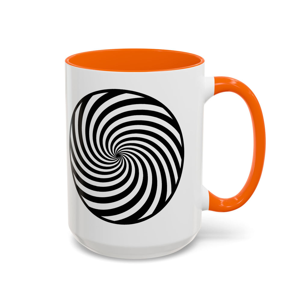 Hypnotic Swirl Accent Mug — Black & White Spiral Coffee Cup (11/15oz)