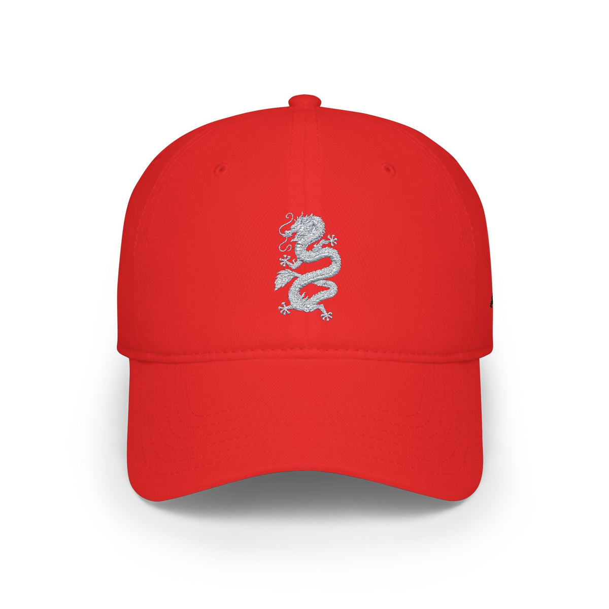 Low-Profile Baseball Cap with White Embroidered Dragon — Minimalist Streetwear Hat
