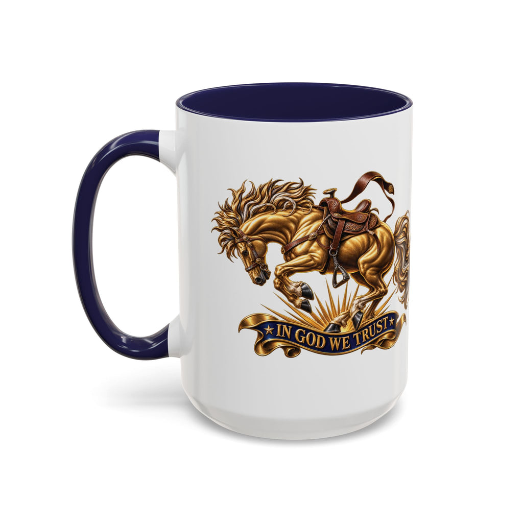 In God We Trust Golden Horse Accent Coffee Mug