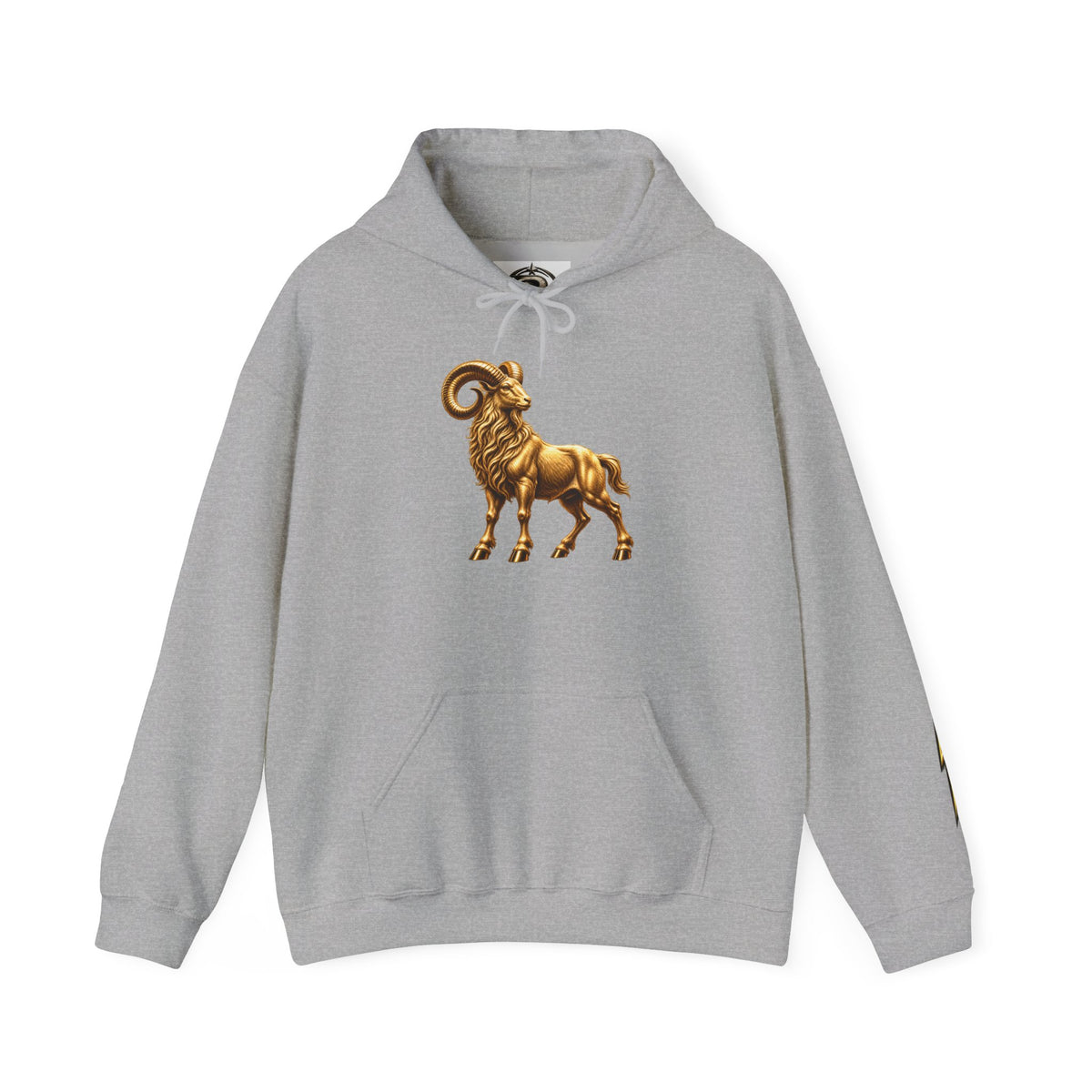 Capricorn Zodiac Hoodie — Gold Ram Graphic Hoodie