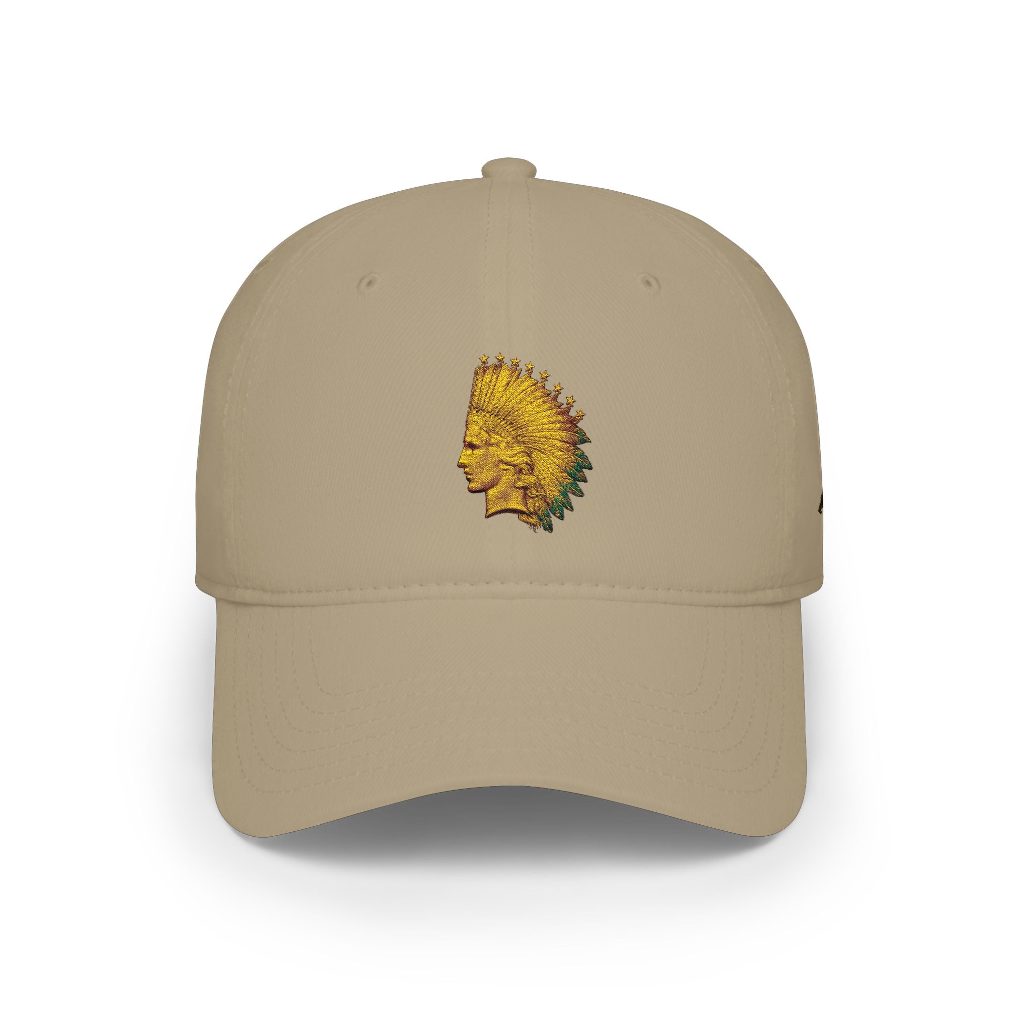 Native Feather Headdress Embroidered Cap — Low Profile Baseball Hat