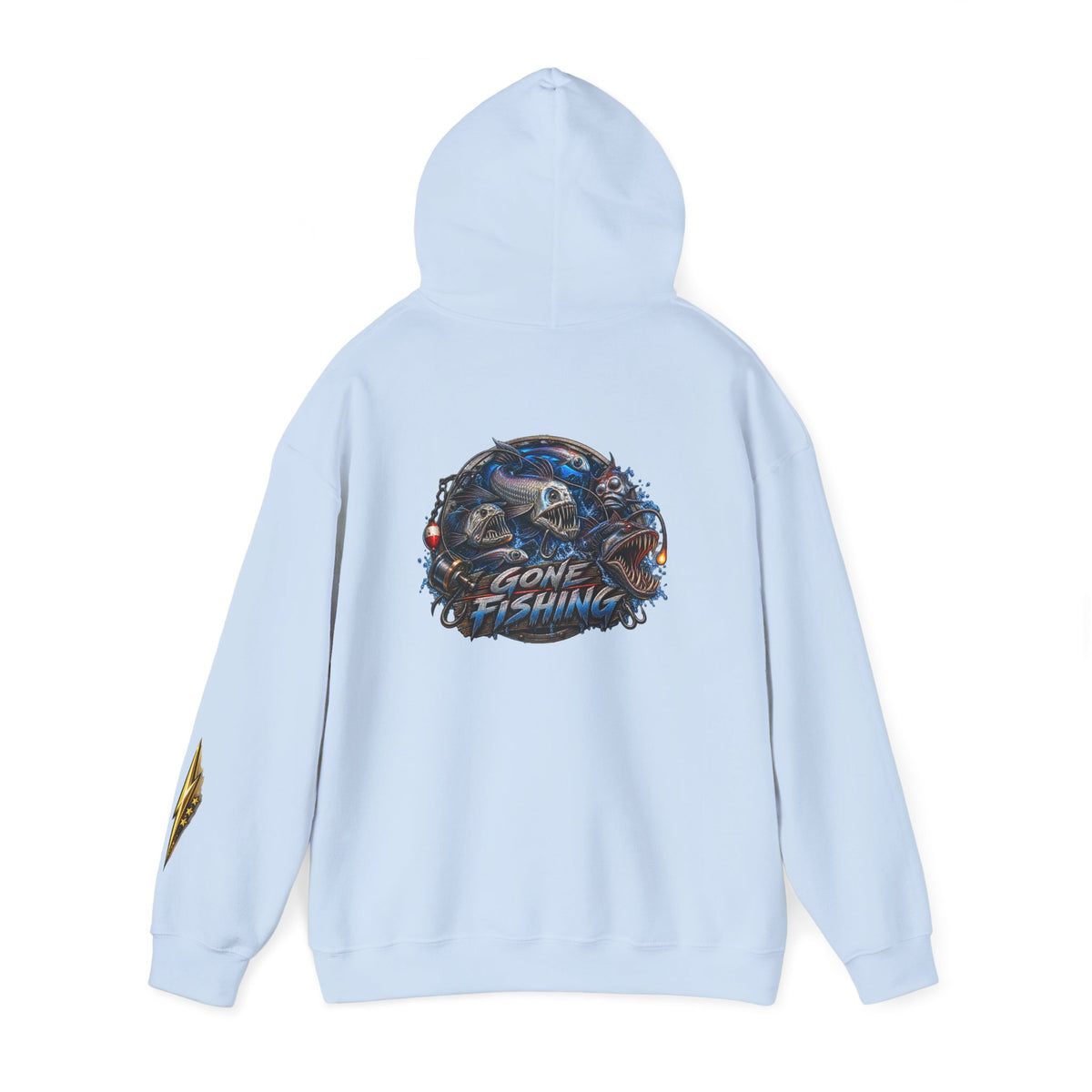 Fishing Skull Hoodie — "Gone Fishing" Graphic Pullover for Anglers