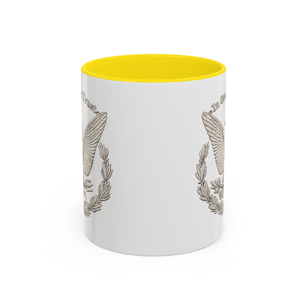 Eagle Emblem Coffee Mug — "In God We Trust" Accent Ceramic Mug (11/15oz)