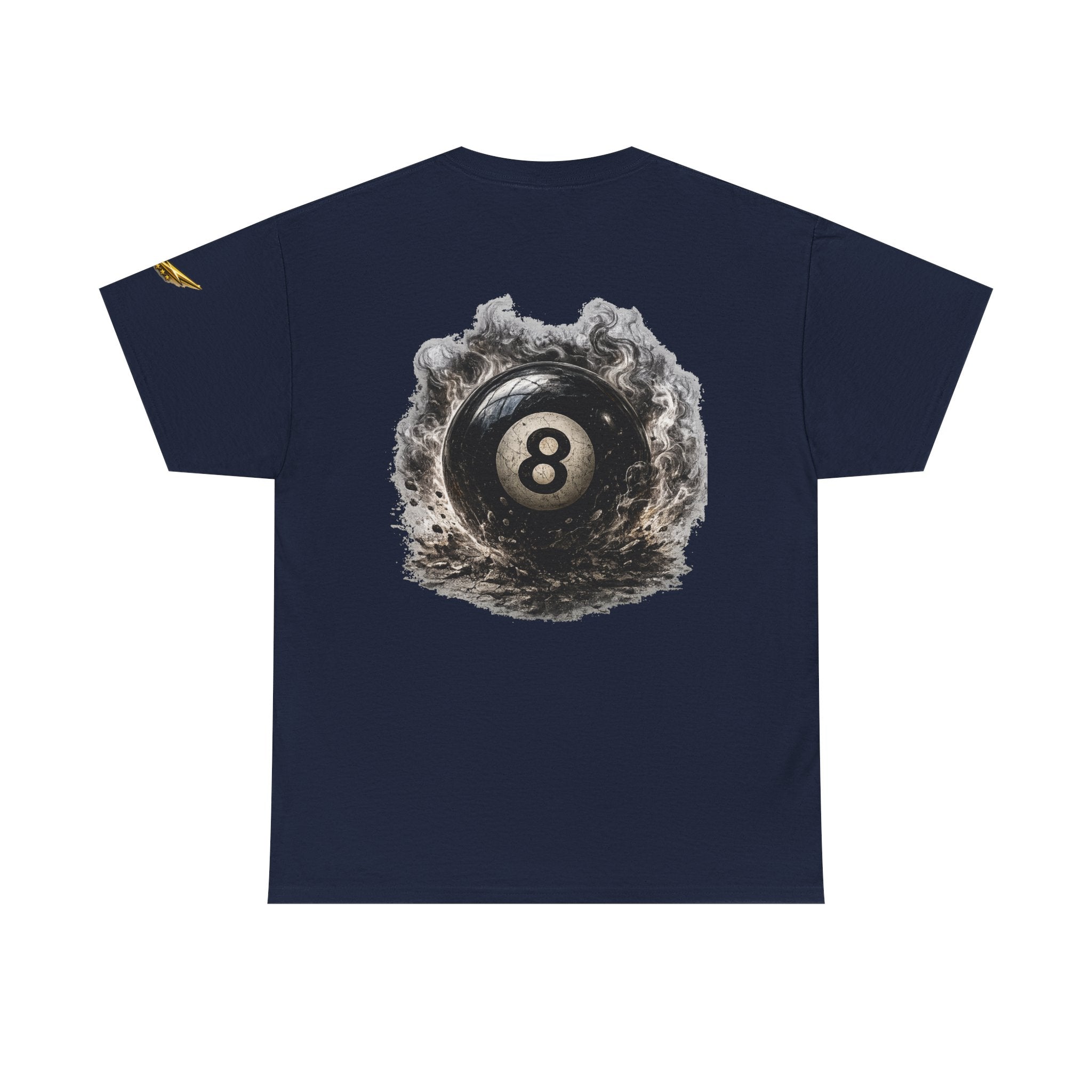 8-Ball Graphic Tee — Smoky Pool Ball Back Print T-Shirt