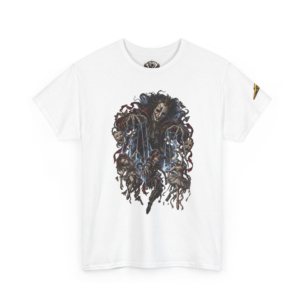 Grim Reaper Illustration Tee — Dark Gothic Skeleton Graphic T-Shirt
