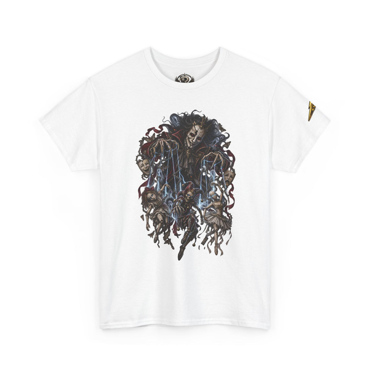 Grim Reaper Illustration Tee — Dark Gothic Skeleton Graphic T-Shirt