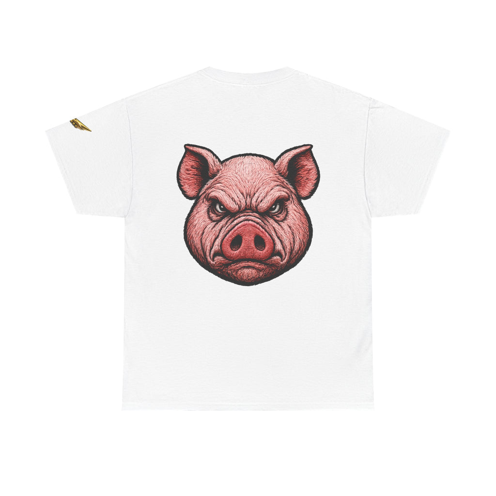 Angry Pig Graphic Tee — Bold Back Print Casual Shirt
