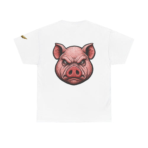 Angry Pig Graphic Tee — Bold Back Print Casual Shirt