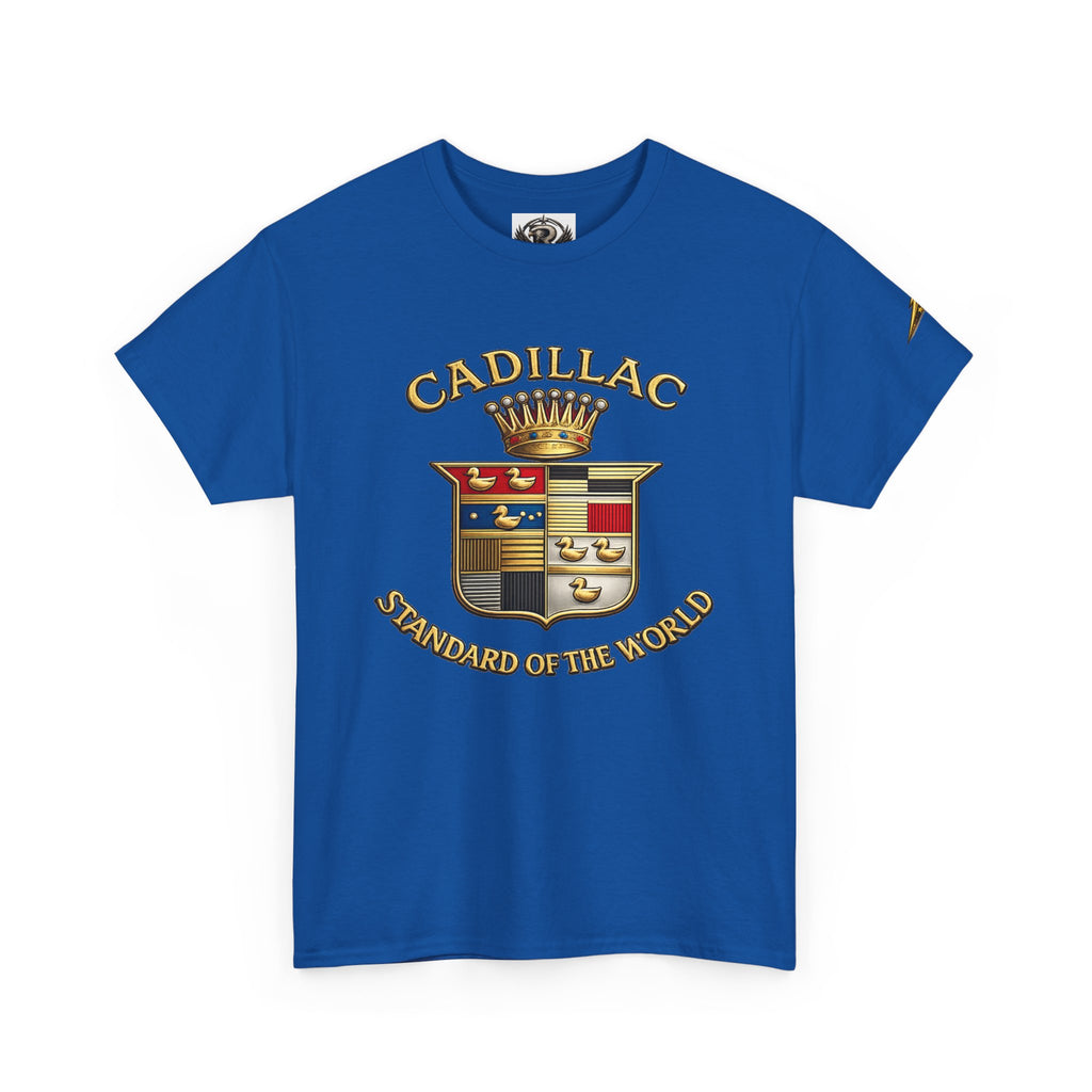 Cadillac Crest T‑Shirt — 'Standard of the World' Vintage Logo Tee