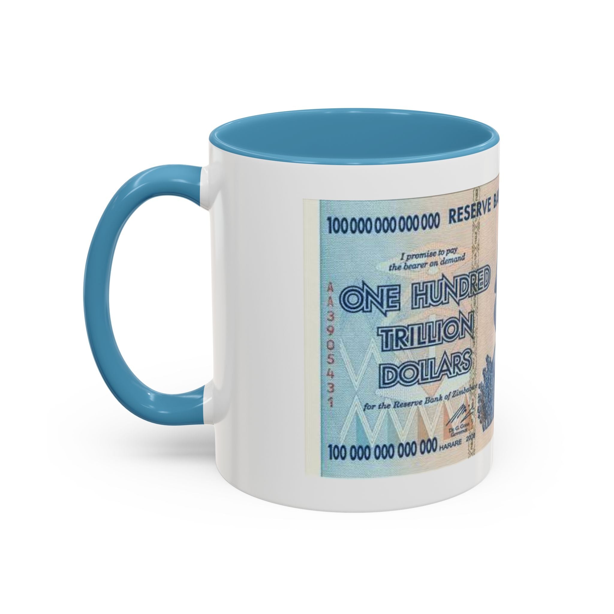 Zimbabwe Trillion Dollar Note Coffee Mug — Vintage Currency Accent Mug (11/15oz)