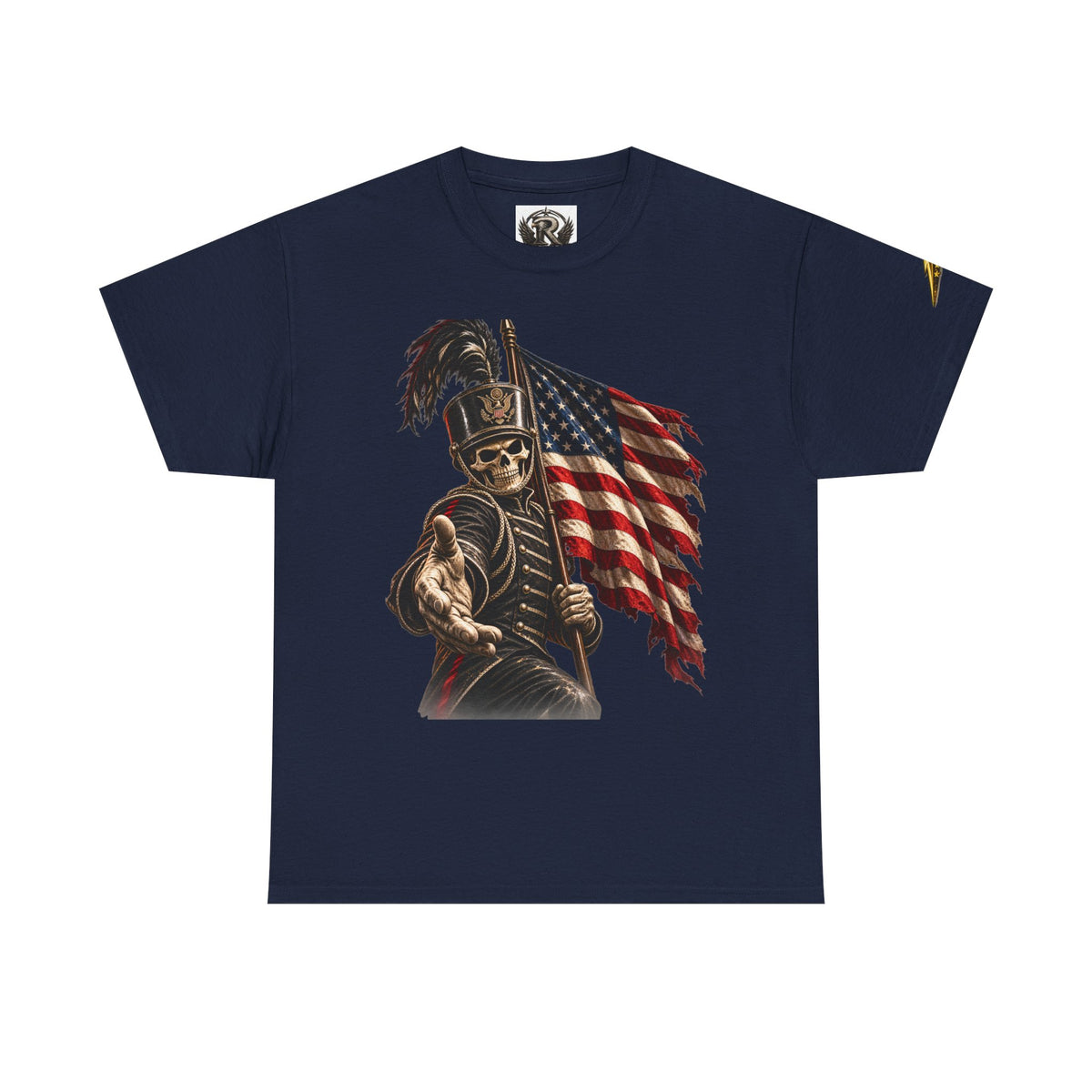 Patriotic Skeleton Soldier T-Shirt — American Flag Grim Reaper Tee