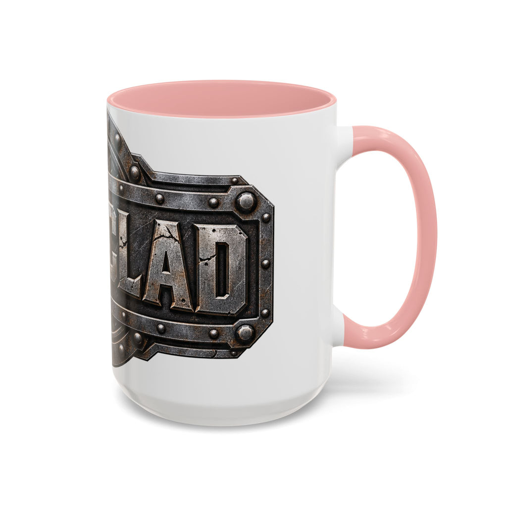 Metal Shield Coffee Mug — 'Iron Clad' Rustic Industrial Accent Mug