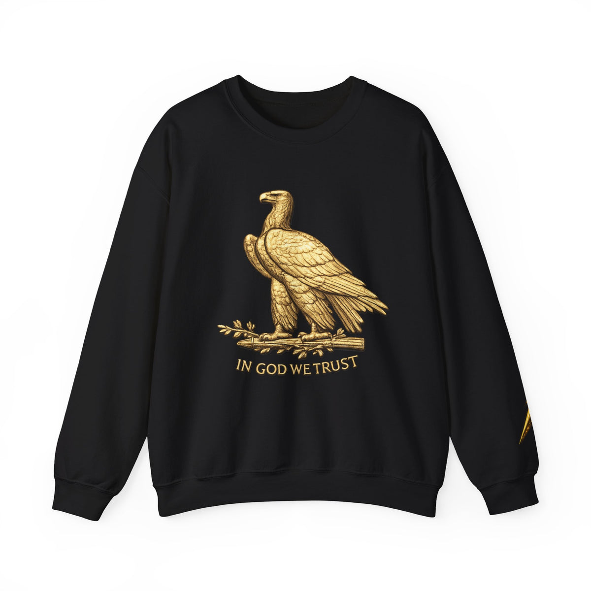 Crewneck Sweatshirt — Gold Eagle 'In God We Trust' Patriotic Pullover