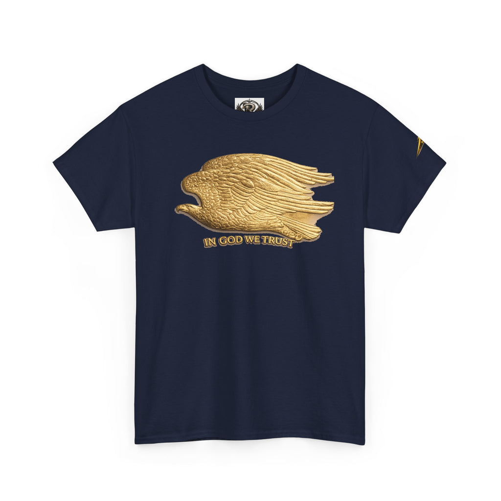 T-Shirt — Gold Eagle 'In God We Trust' Graphic Tee
