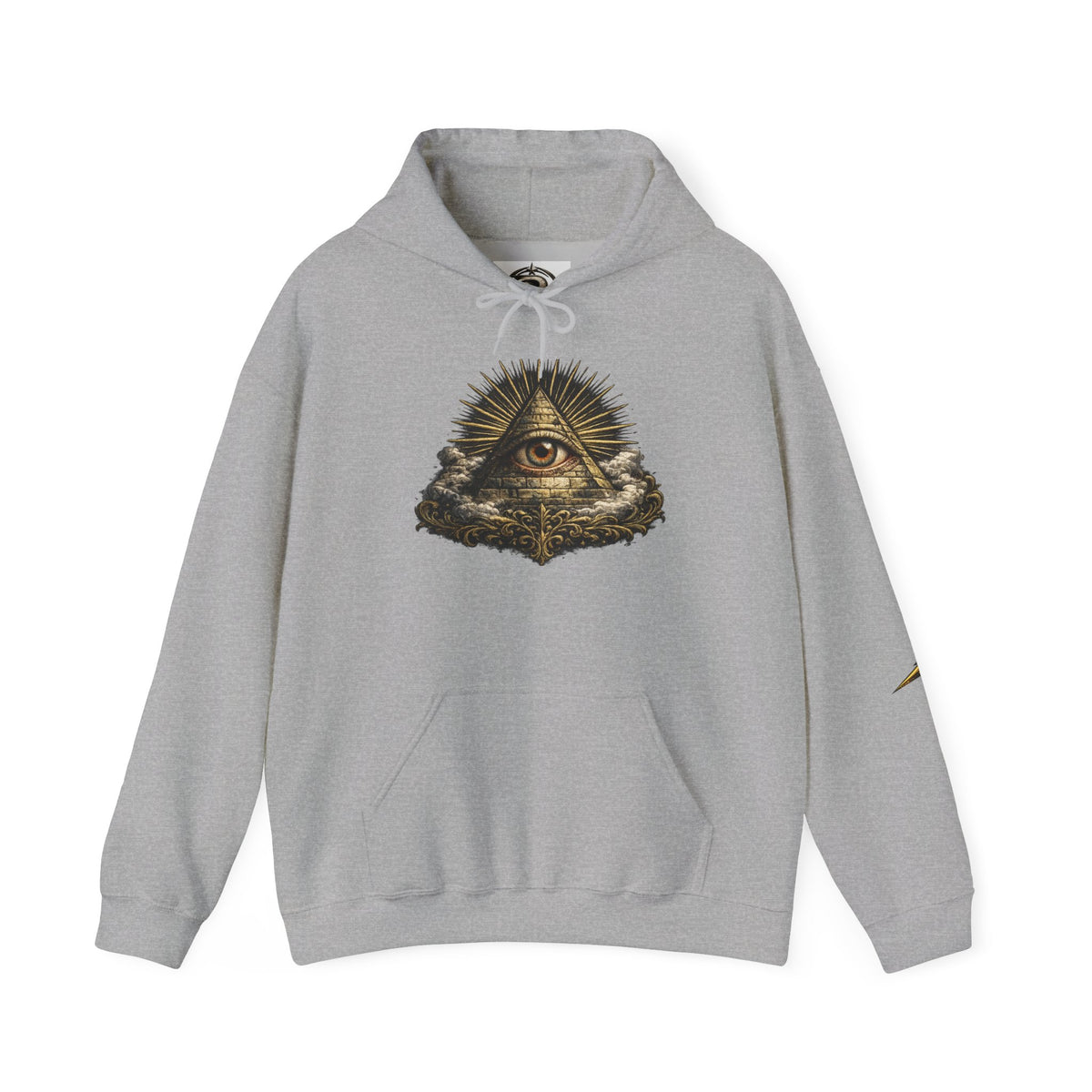 All-Seeing Eye Hoodie — Vintage Pyramid Symbol Graphic Sweatshirt