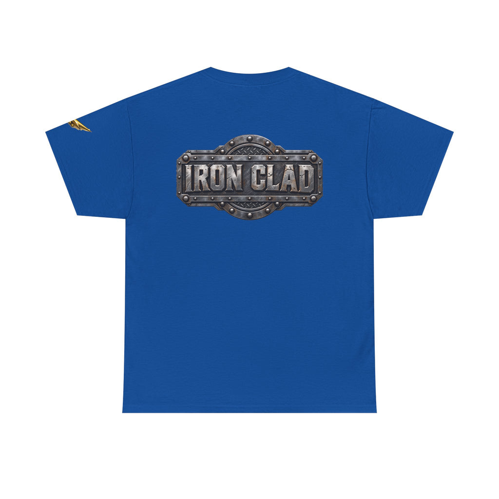 T-Shirt — "Iron Clad" Industrial Metal Logo Tee