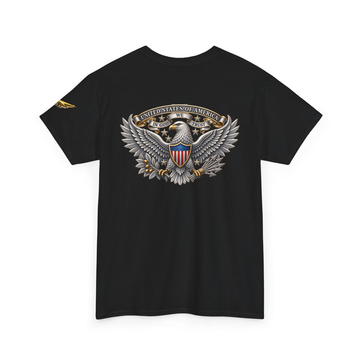 Patriotic Eagle Graphic Tee – American Shield Front & Back T‑Shirt