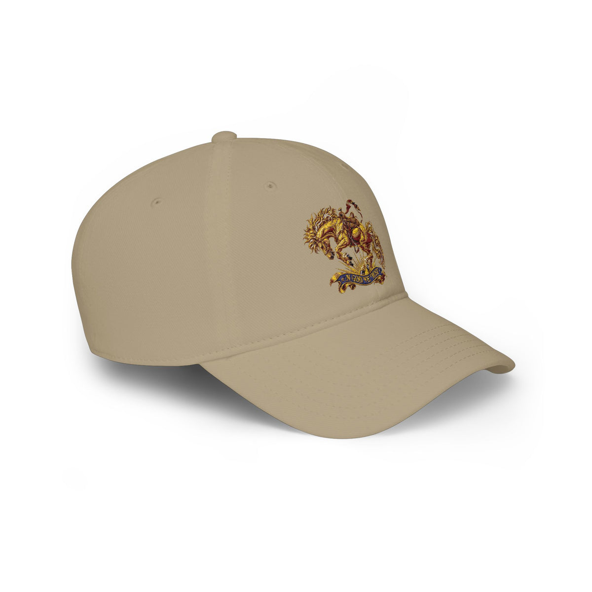 Horse Embroidered Baseball Cap — In God We Trust Design