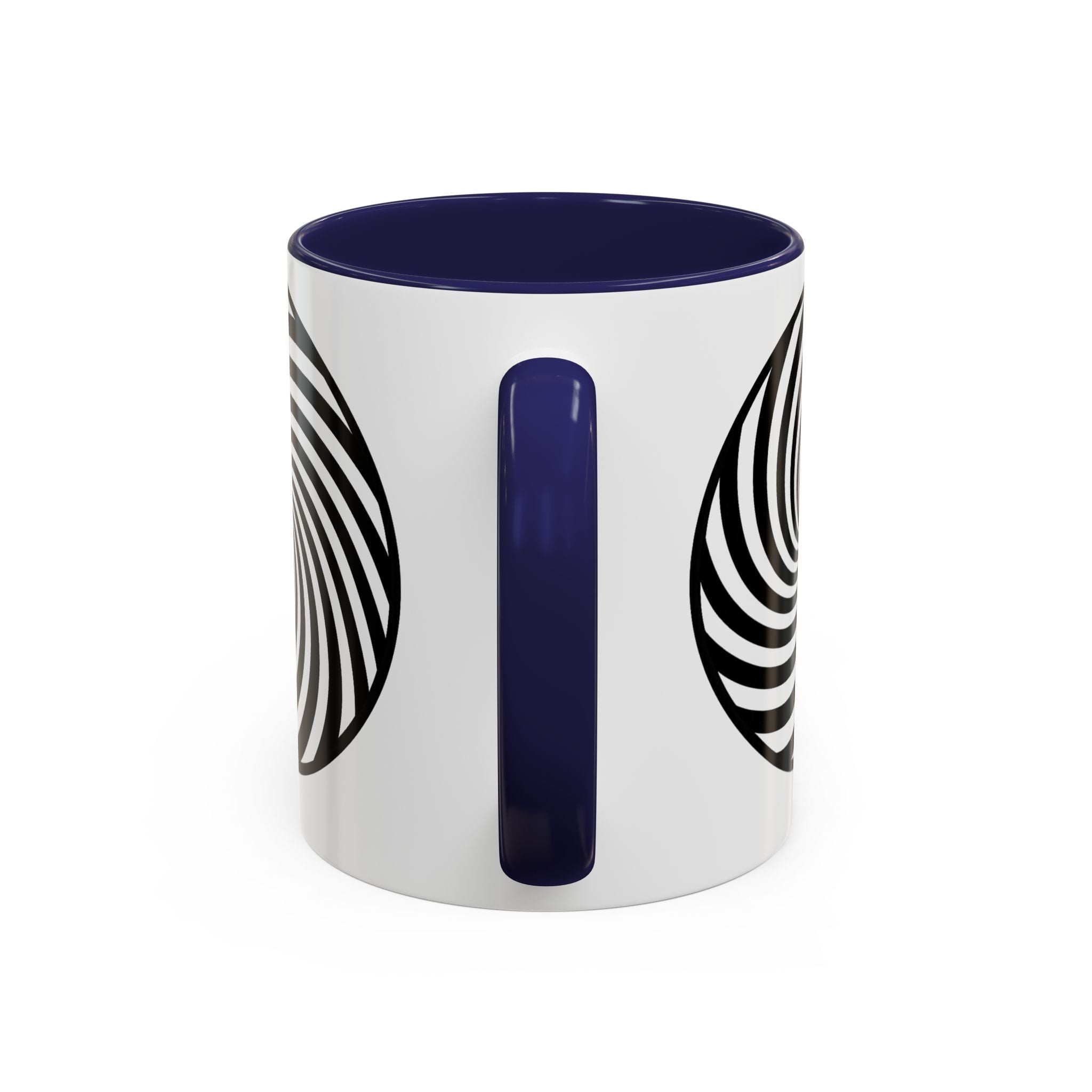 Hypnotic Swirl Accent Mug — Black & White Spiral Coffee Cup (11/15oz)