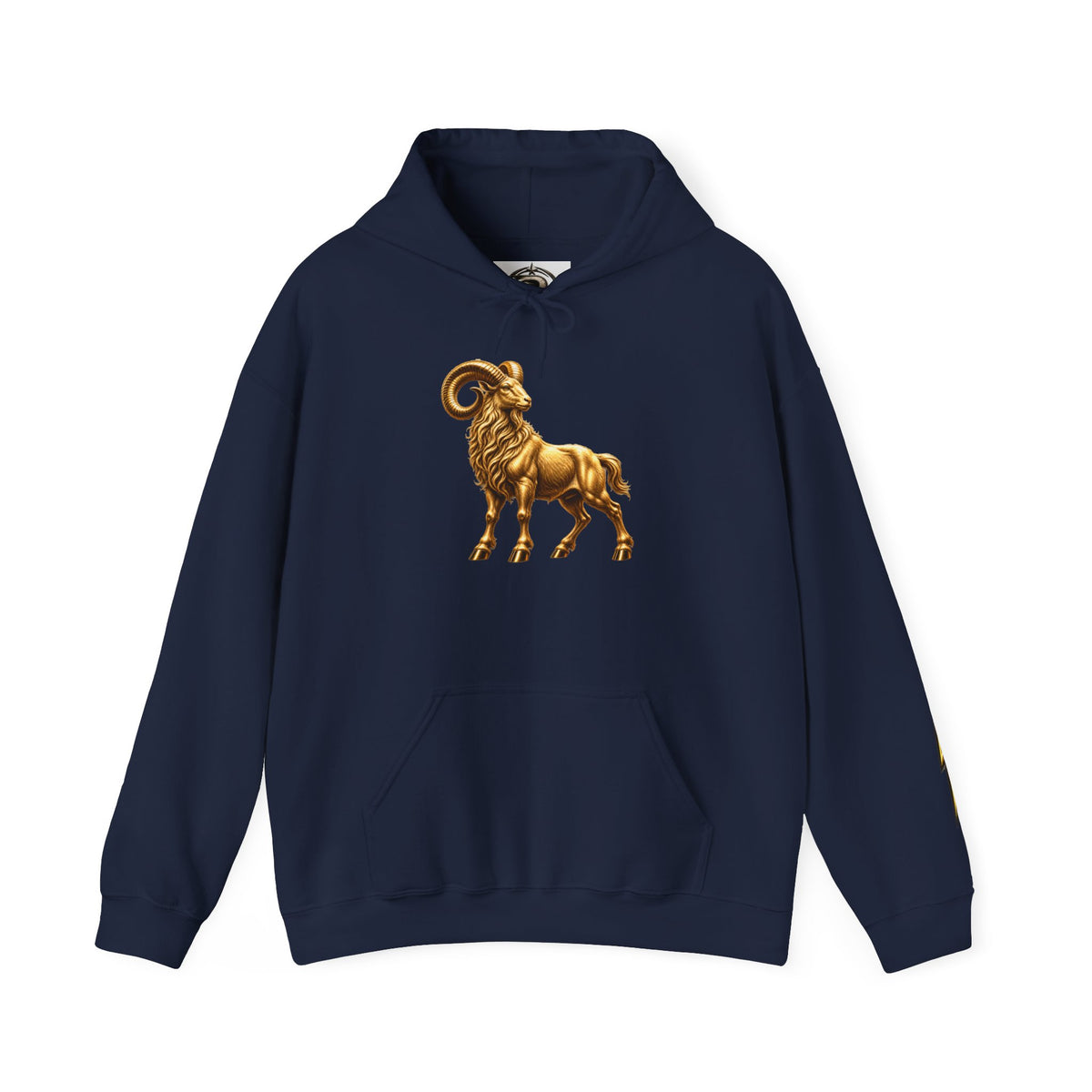 Capricorn Zodiac Hoodie — Gold Ram Graphic Hoodie