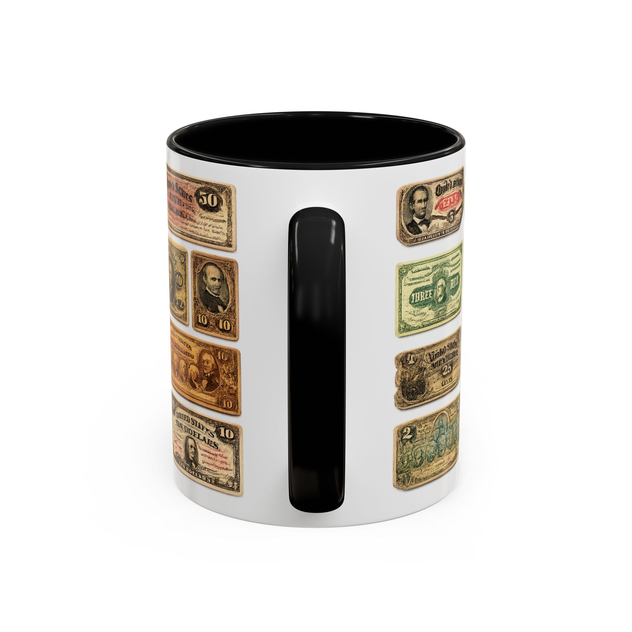Vintage US Fractional Currency Coffee Mug – Retro Banknote Accent Mug (11/15 oz)