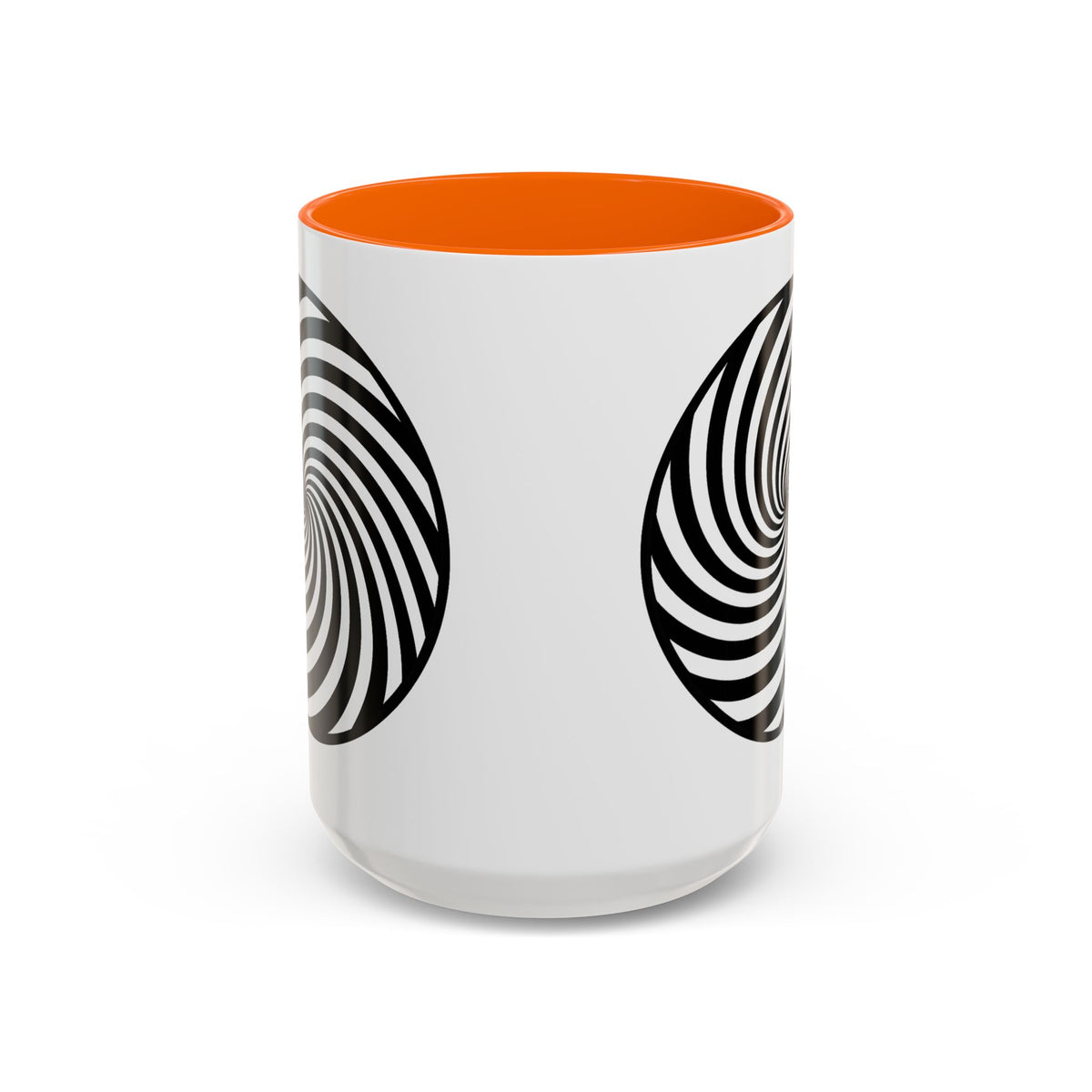 Hypnotic Swirl Accent Mug — Black & White Spiral Coffee Cup (11/15oz)