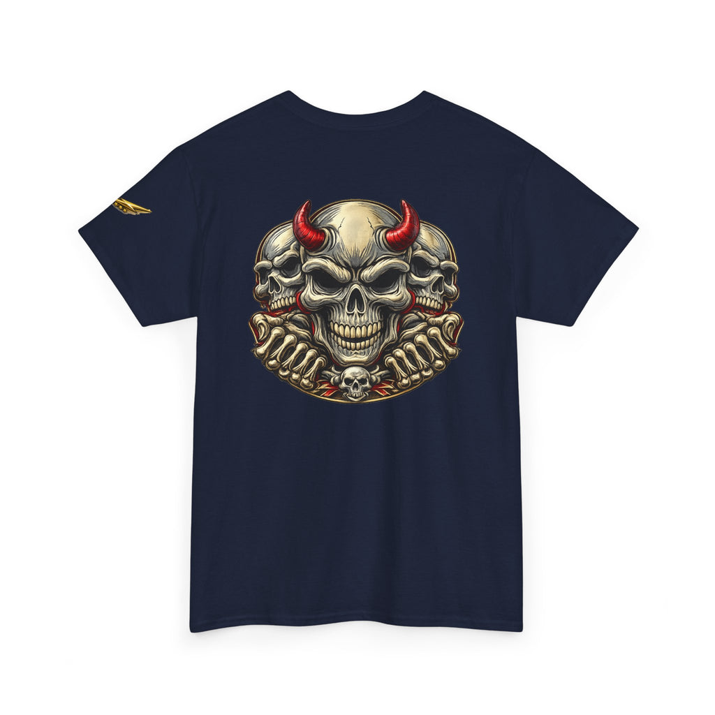 Devil Skull Tee — Red Horns Skull Graphic T-Shirt