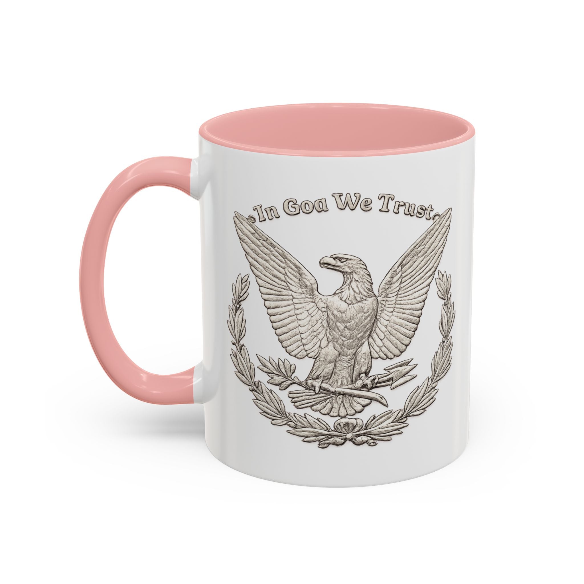Eagle Emblem Coffee Mug — "In God We Trust" Accent Ceramic Mug (11/15oz)