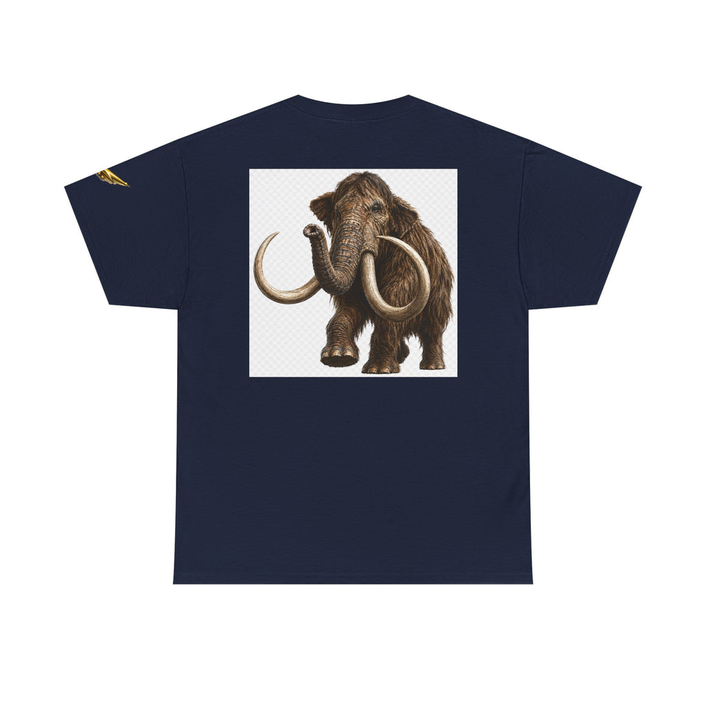 Mammoth Graphic Tee — Vintage Woolly Mammoth Illustration Back Print