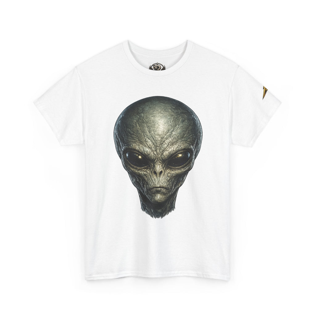 Alien Head Graphic Tee — Realistic Extraterrestrial Sci‑Fi T‑Shirt