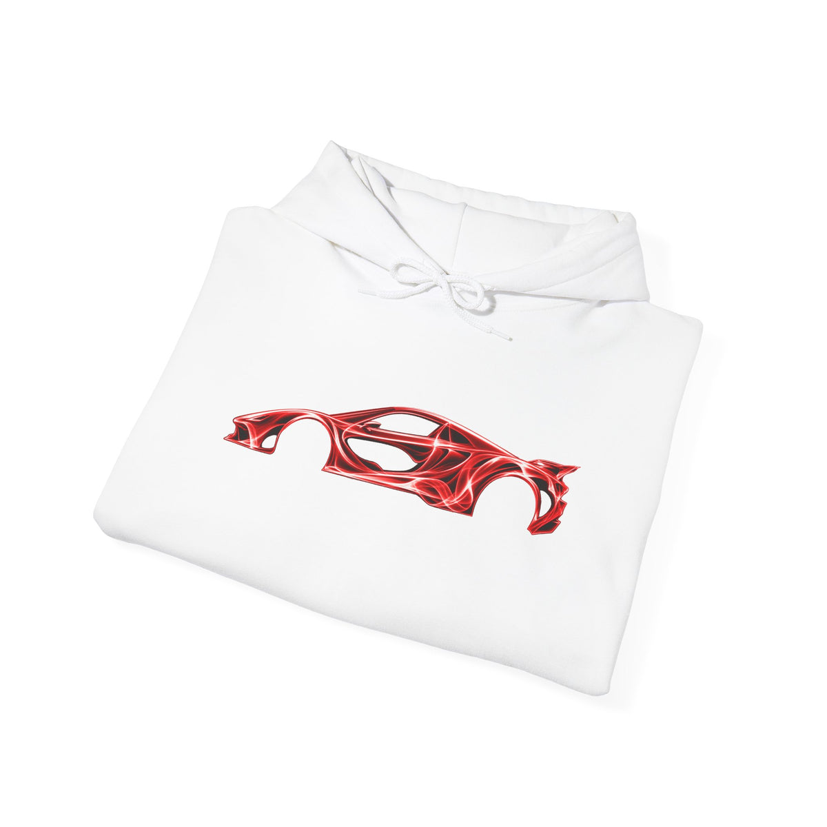 Car Silhouette Hoodie – Red Flame Sports Car Graphic