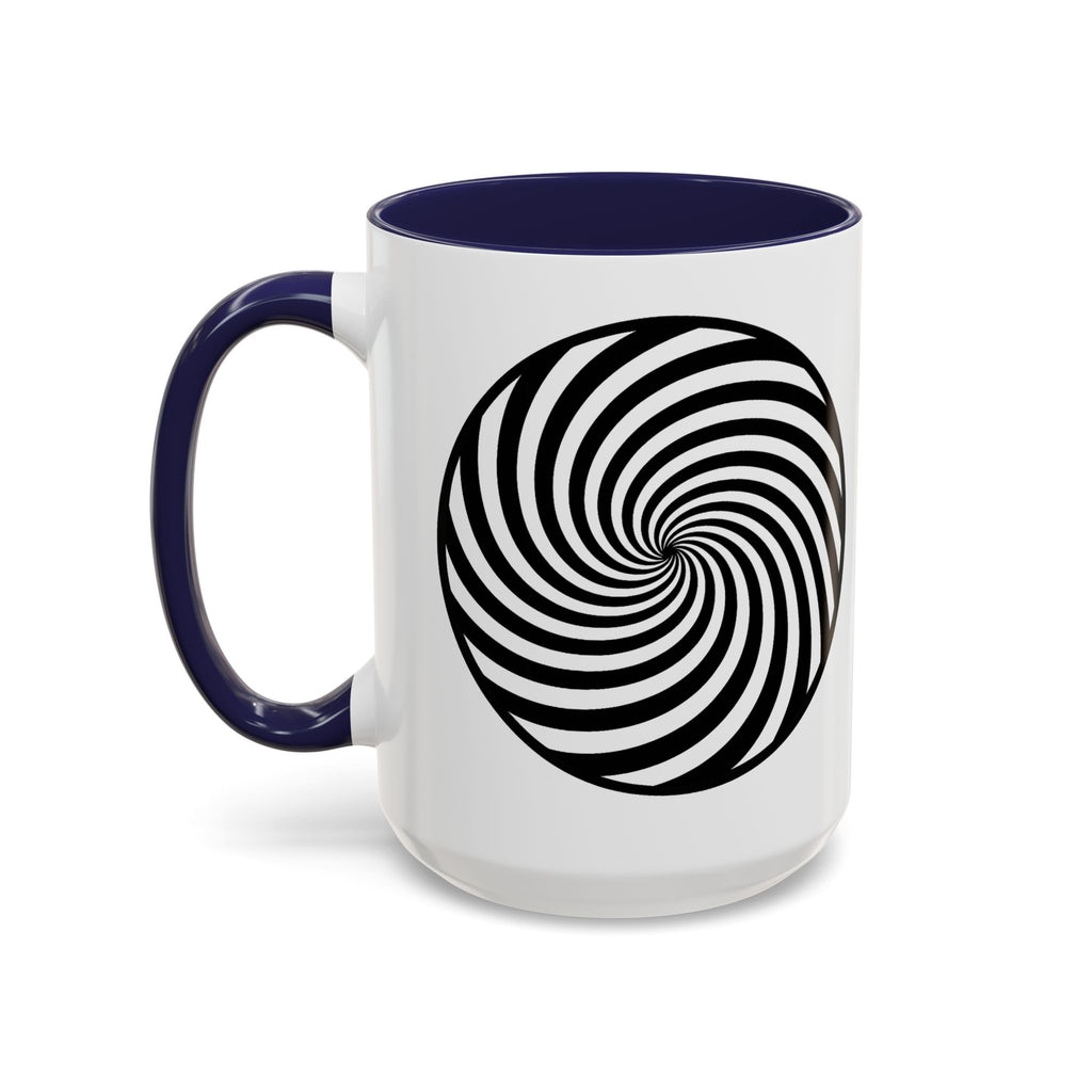 Hypnotic Swirl Accent Mug — Black & White Spiral Coffee Cup (11/15oz)