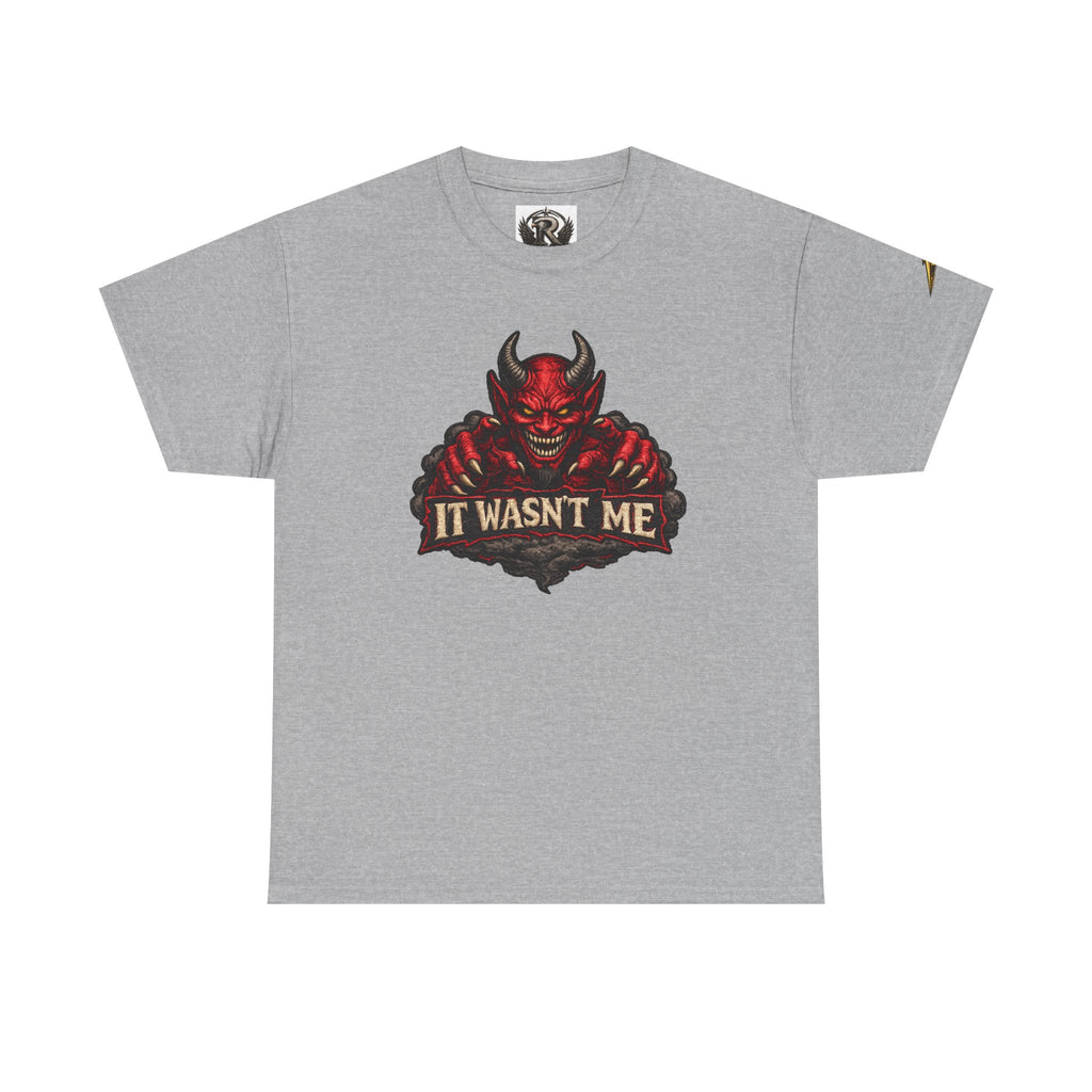 Devil Graphic Tee — "It Wasn’t Me" Funny Demon T-Shirt