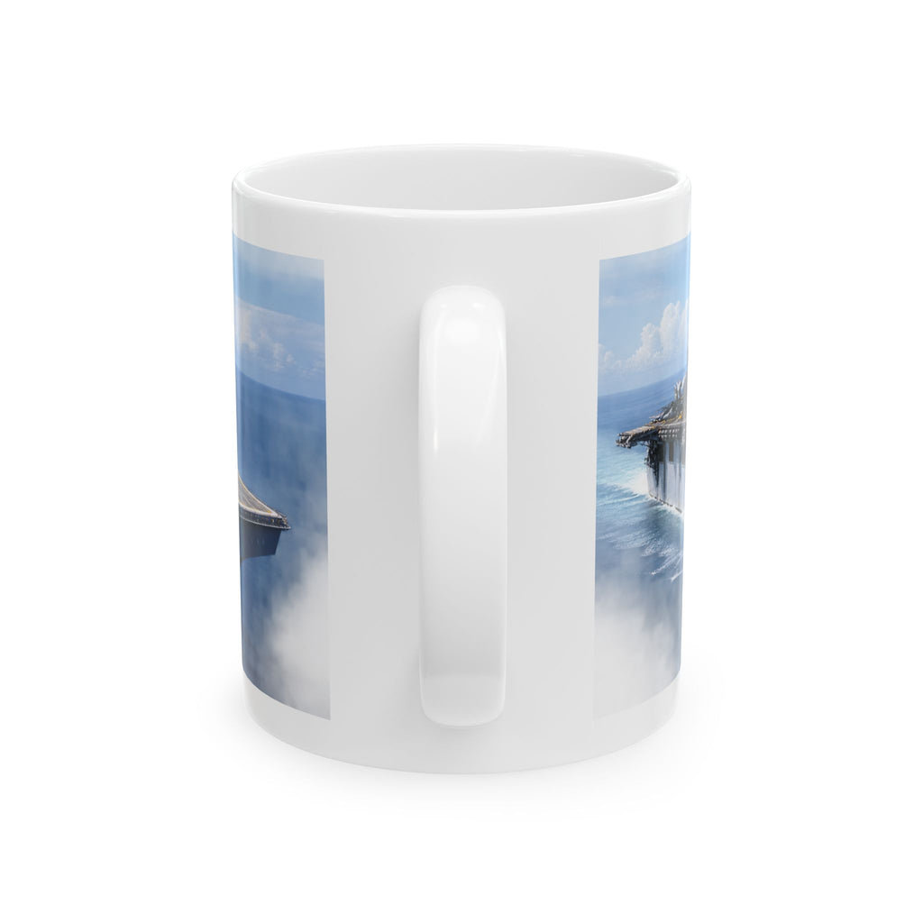 Navy Aircraft Carrier Ceramic Mug — Military Ship Coffee Cup (11oz/15oz)