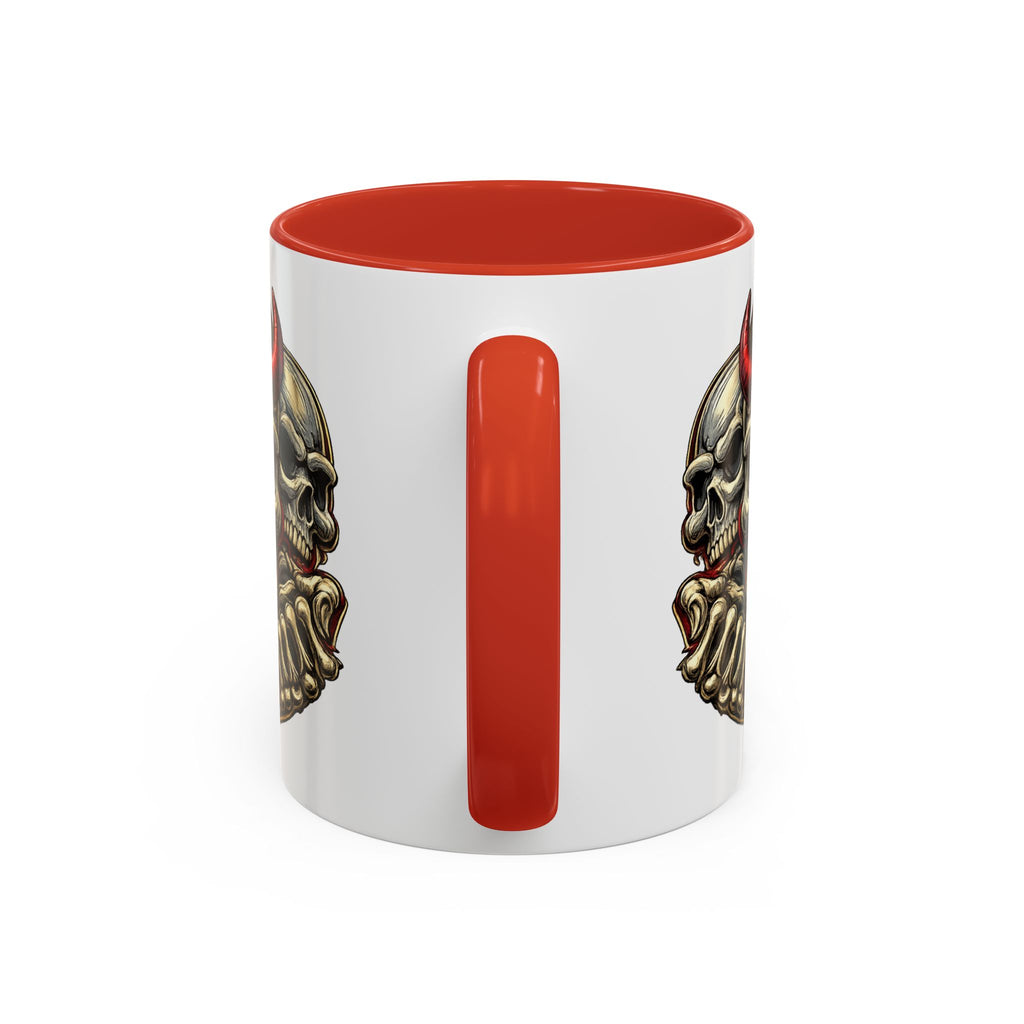 Devil Skull Accent Coffee Mug – Gothic Demon Skull Design (11/15 oz)