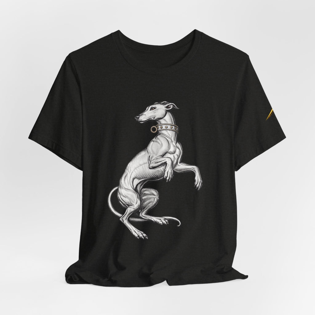 Greyhound Illustration T‑Shirt — Elegant Whippet Dog Art Tee
