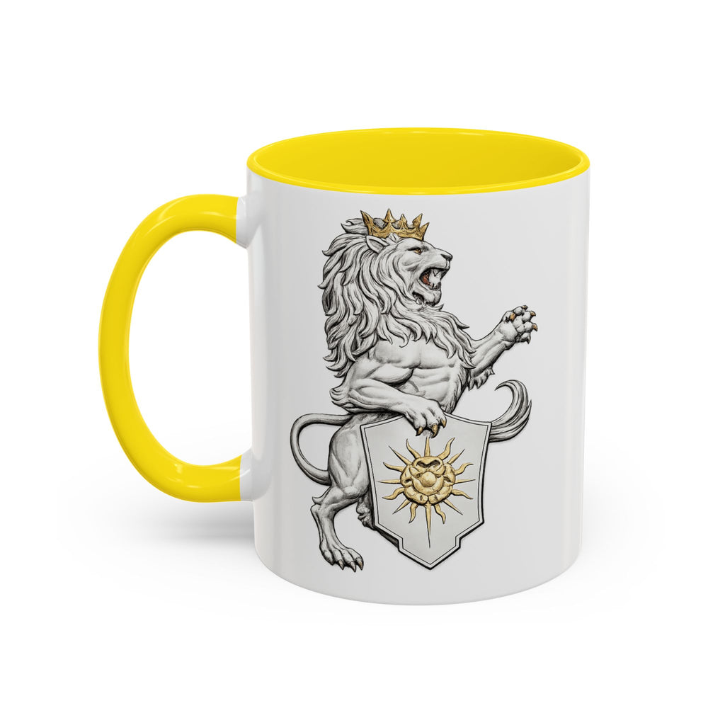 Royal Lion Crest Coffee Mug — Heraldic Crowned Lion Design (11/15oz)