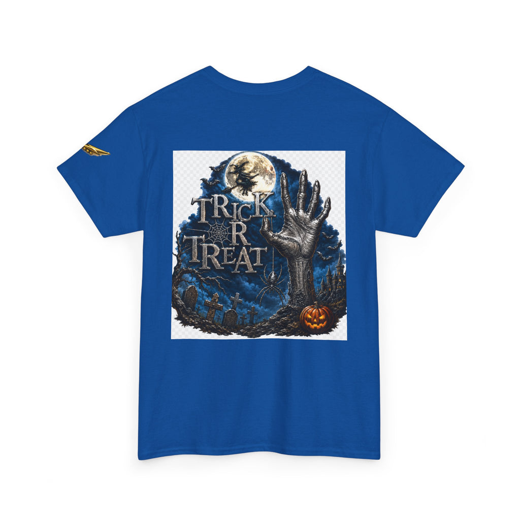 Trick R Treat Halloween Tee — Spooky Graveyard Moon Graphic T-Shirt