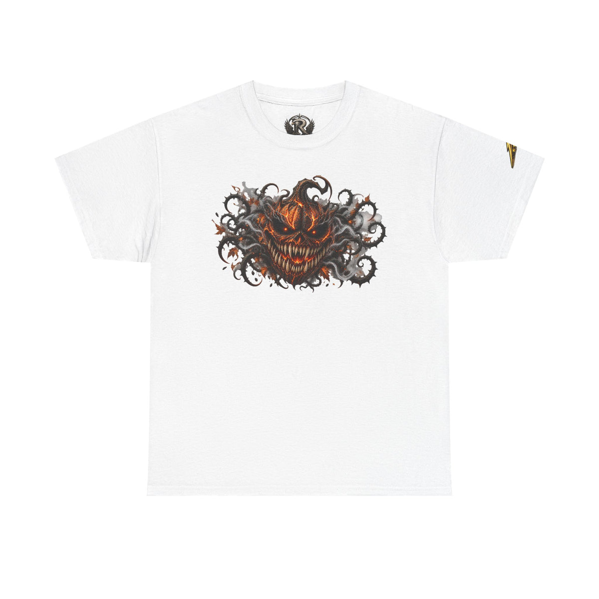 Graphic Tee — Fiery Pumpkin Demon Design (Halloween Horror Shirt)