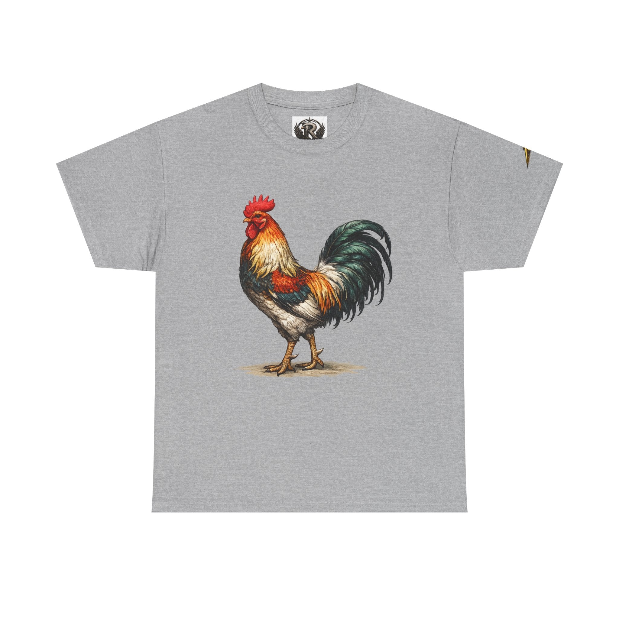 Rooster Illustration T‑Shirt — Vintage Farmyard Rooster Graphic Tee