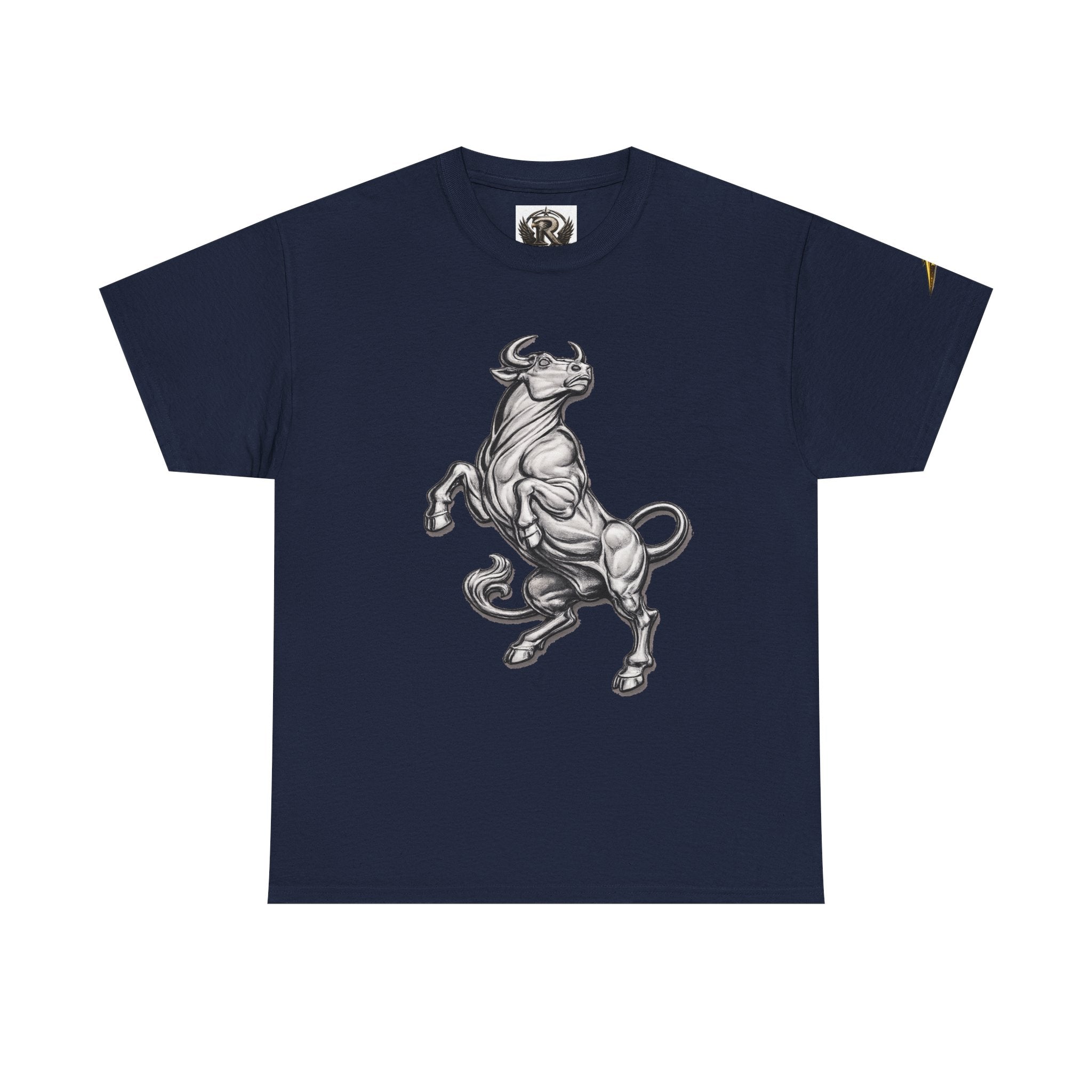 Bull Graphic T-Shirt — Rearing Ox Illustration Tee