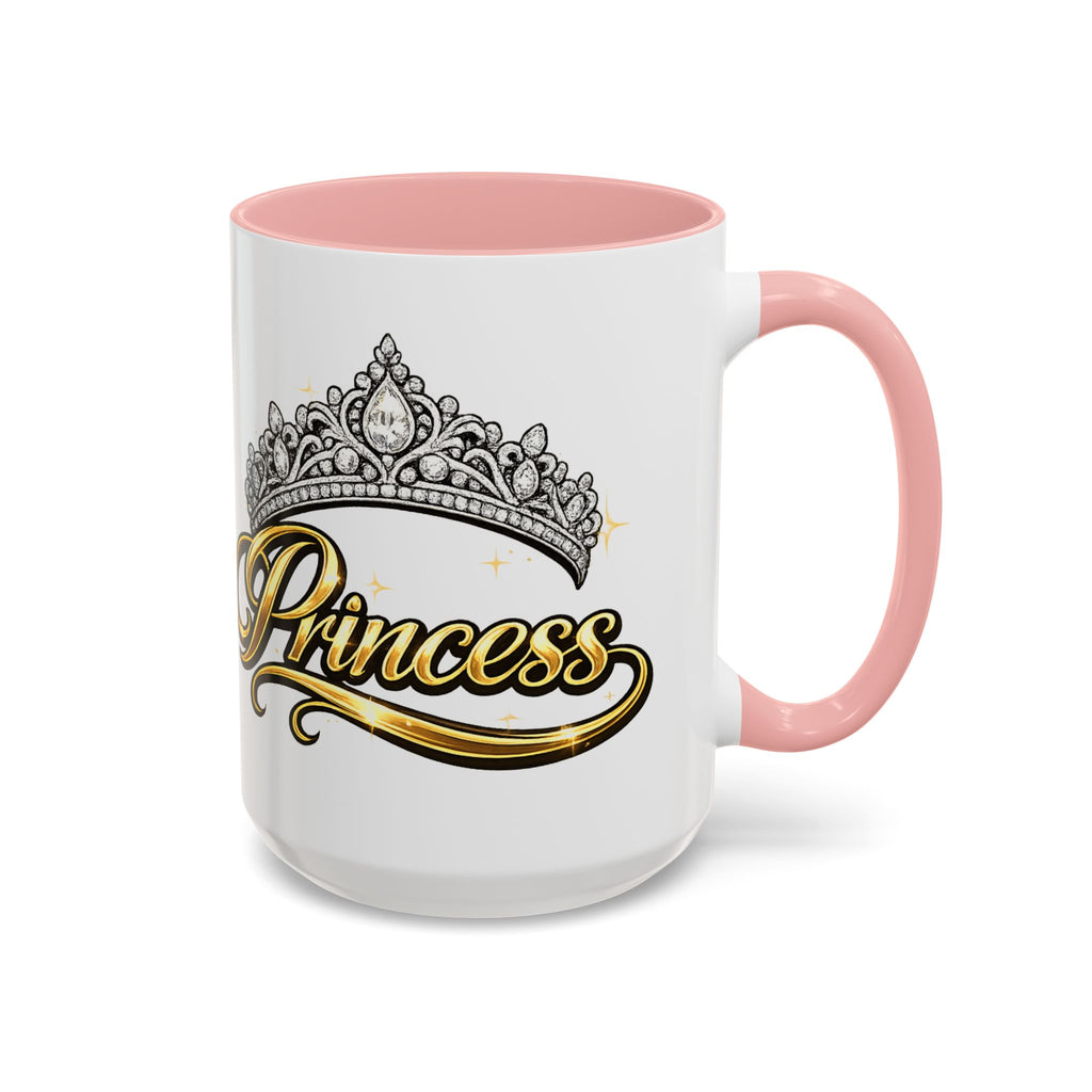 Princess Crown Accent Coffee Mug — Gold Script 11/15oz